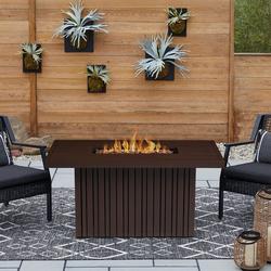 Calvin 52"" Rectangle Metal Propane Fire Pit Table With Hidden Tank in Bronze Coral by Real Flame