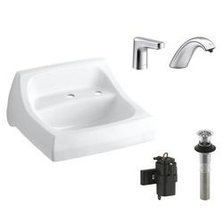 Wall Mount Bathroom Sink and Sensor Faucet Bundle