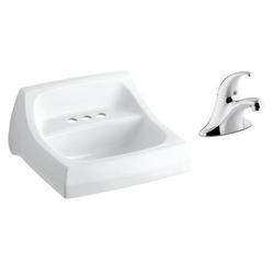 Wall Mount Bathroom Sink and Centerset Faucet Bundle