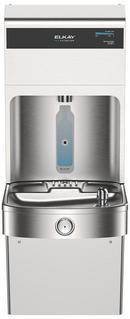 Elkay Pro Filtration Vandal Resistant Connected Bottle Filling Station&Sgl ADA Cooler Refrig Ultra-Capacity Lead Rd SS 