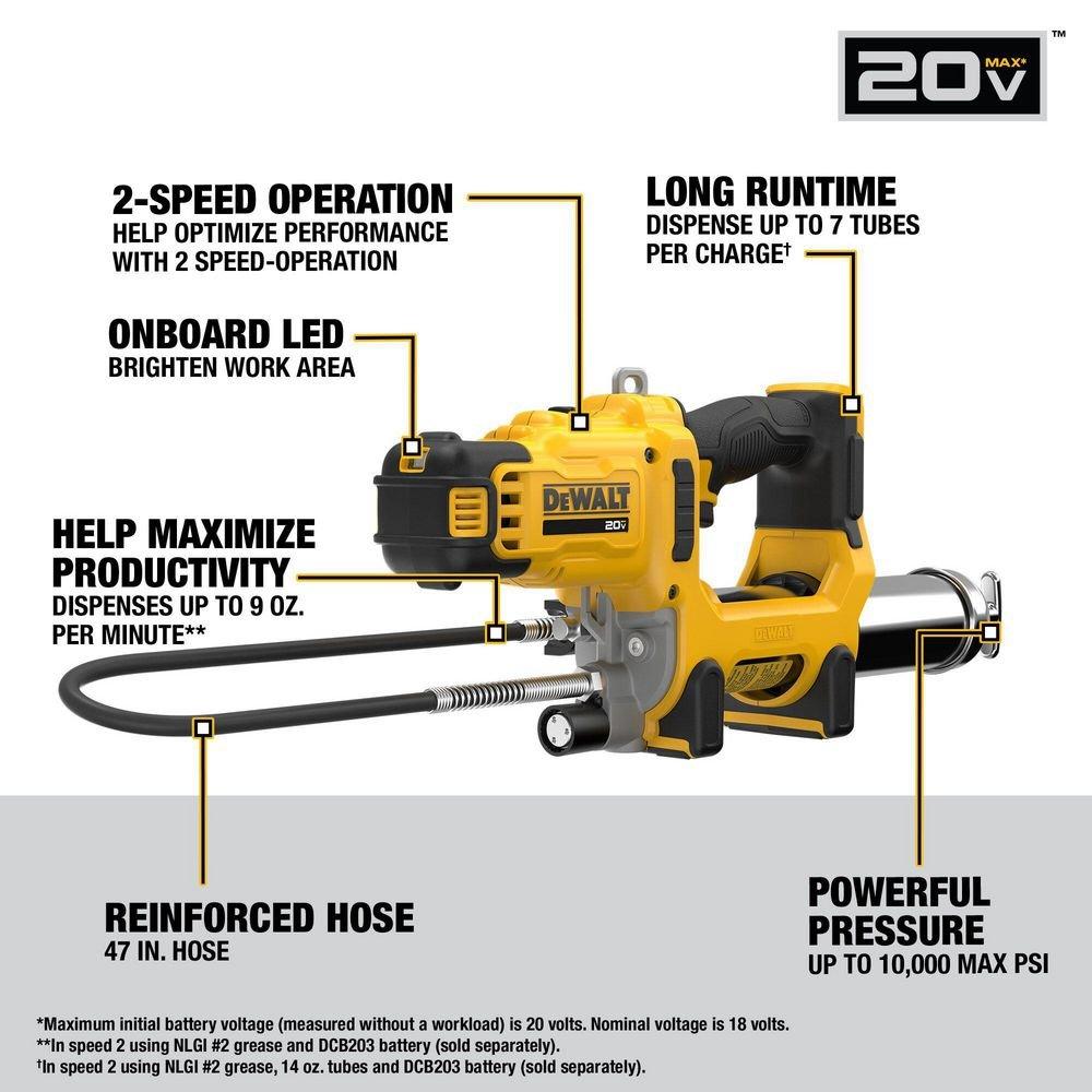 20V Max 2-Speed Grease Gun (Bare) 