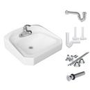 Wall Mount Bathroom Sink with Centerset Faucet Bundle 