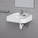Wall Mount Bathroom Sink with Centerset Faucet Bundle 