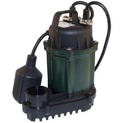 WM49 - 1/4 HP Cast Iron Submersible Sump Pump w/ Tether Float Switch and 10' Cord