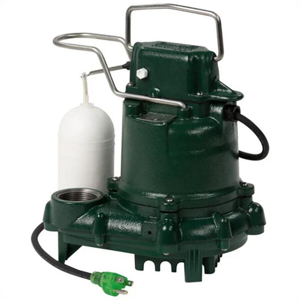 BE53 - 1/3 HP 43 GPM 230V Cast Iron Submersible Sump Pump w/ Tether Float and 15' Cord 
