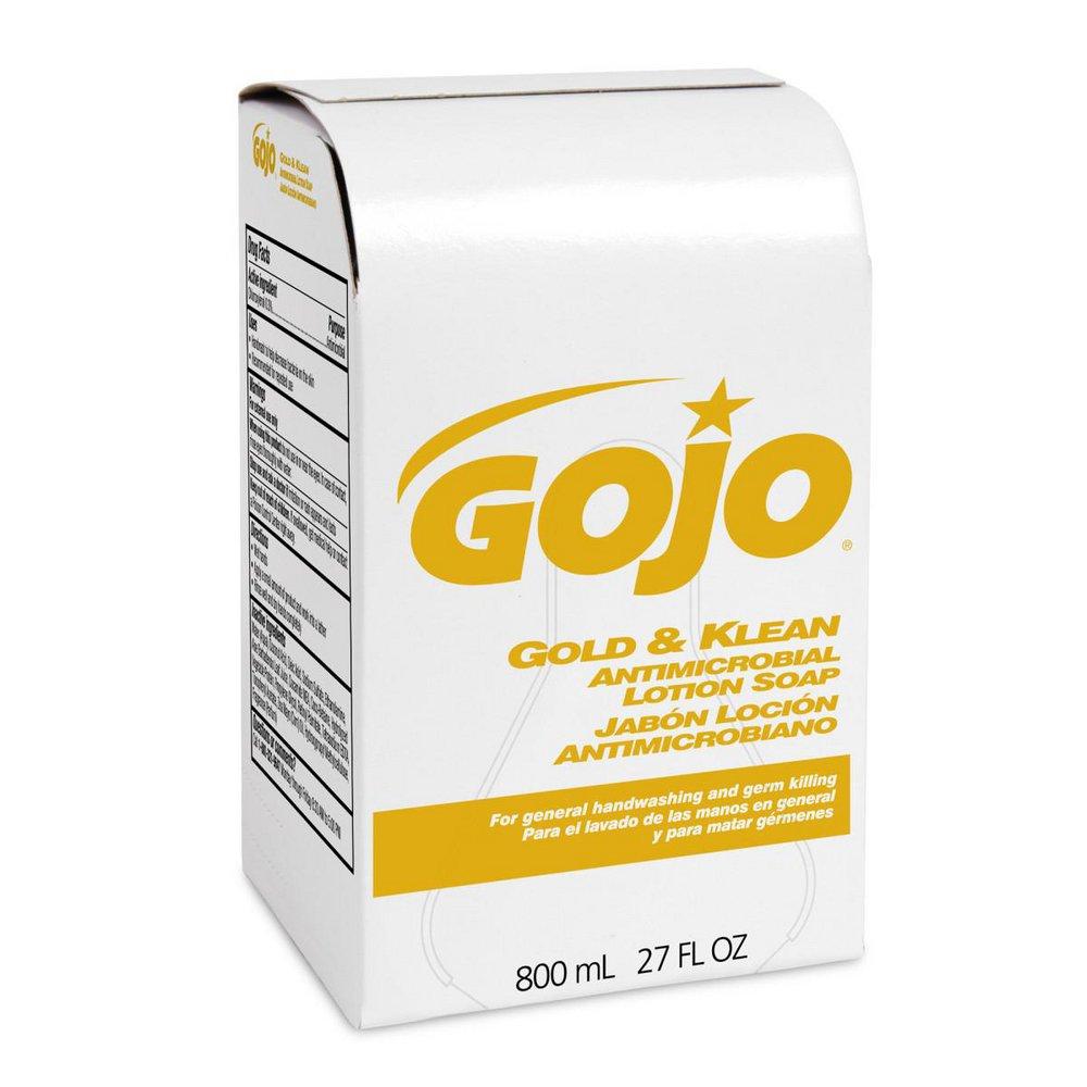 Gold & Klean Antimicrobial Lotion Soap, 800 mL Bag-in-Box (Case of 12) 