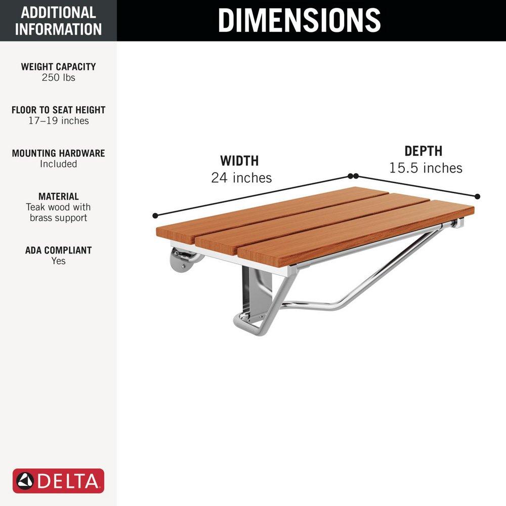 Delta Universal Showering Components: ADA Tilt-Up Shower Seat 