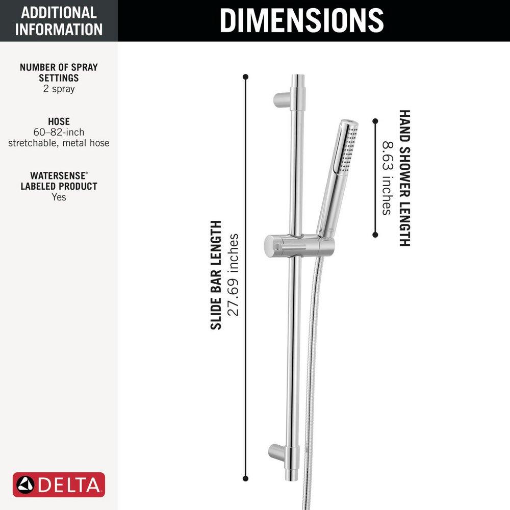 Delta Universal Showering Components: 2-Setting Hand Shower with ProClean Spray Slide Bar Mount 