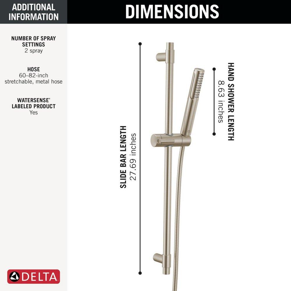 Delta Universal Showering Components: 2-Setting Hand Shower with ProClean Spray Slide Bar Mount 