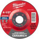 4-1/2"" x 1/4"" x 7/8"" Ceramic+ Metal Grinding Wheel - Type 27 
