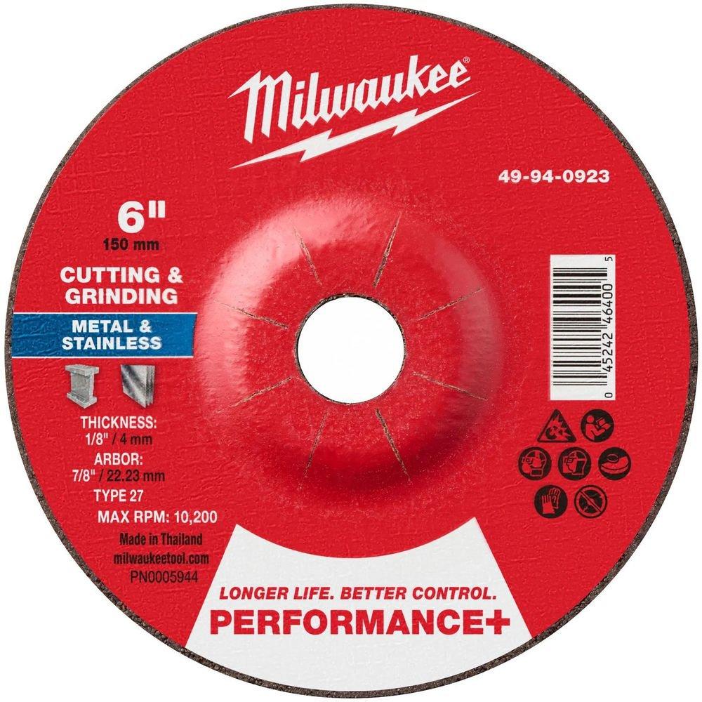 6"" x 1/8"" x 7/8"" Performance+ Dual Metal Cut & Grind Wheel - Type 27 