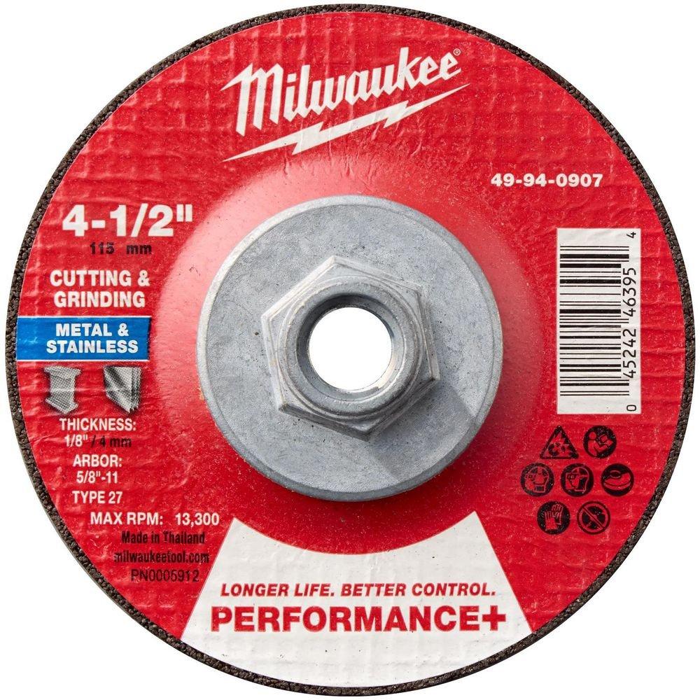 4-1/2"" x 1/8"" x 5/8-11"" Performance+ Dual Metal Cut & Grind Wheel - Type 27 