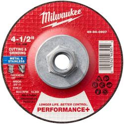 4-1/2"" x 1/8"" x 5/8-11"" Performance+ Dual Metal Cut & Grind Wheel - Type 27