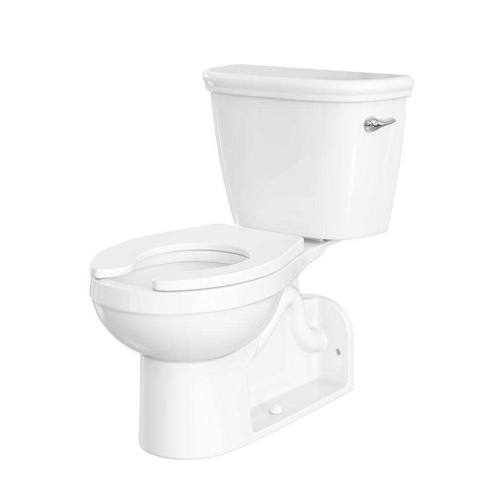 1.0 gpf Round Floor Mount Two Piece Toilet with Left-Hand Trip Lever in White 