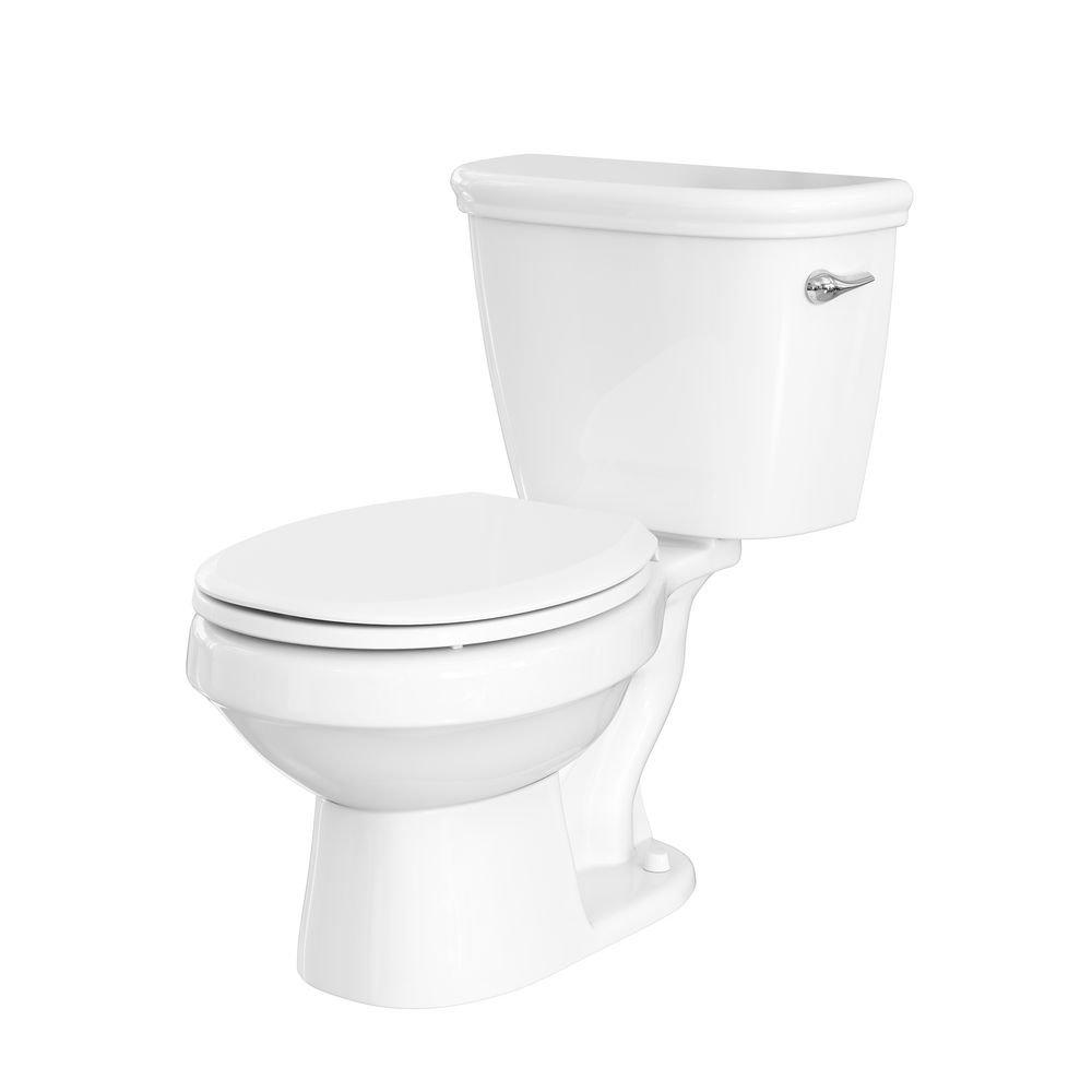 1.0 gpf Round Floor Mount Two Piece Toilet with Right-Hand Trip Lever in White 