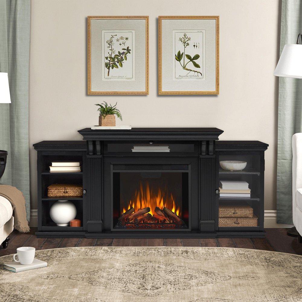 Calie 67"" Electric Fireplace TV Stand in Black by Real Flame 