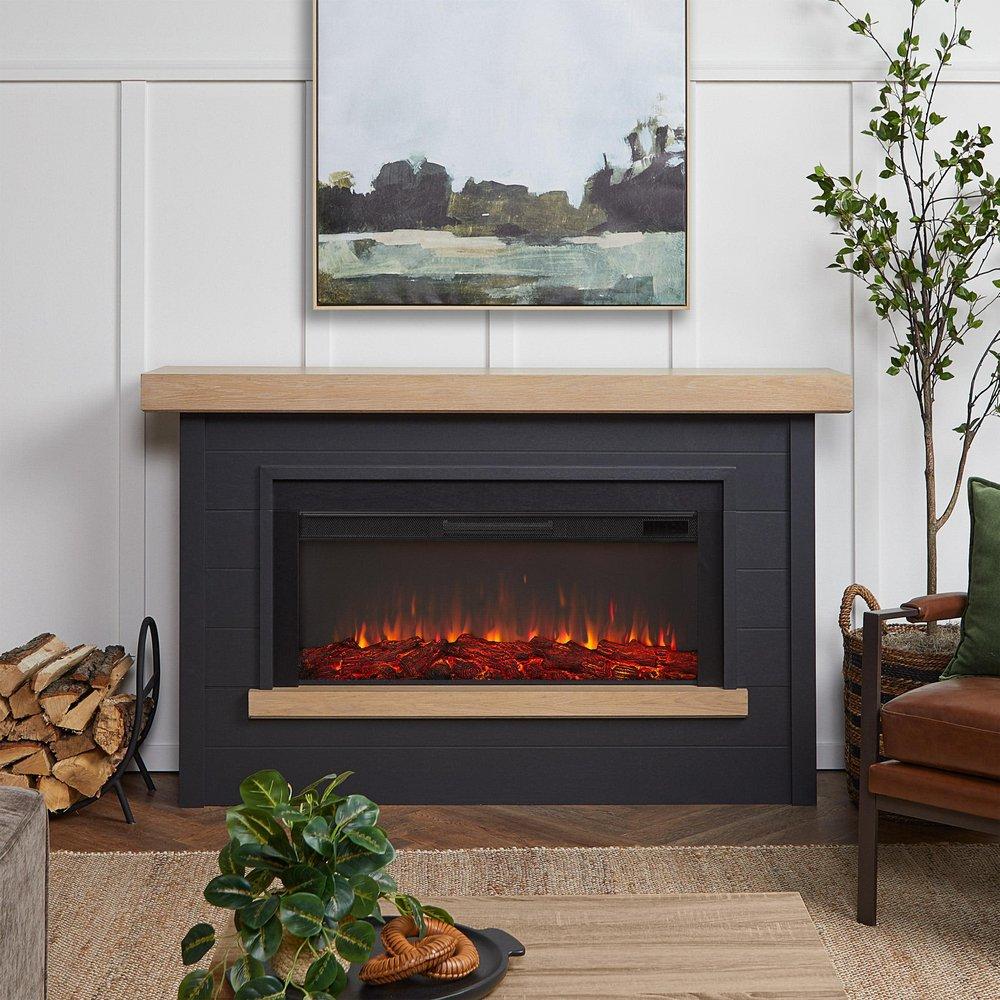 Bernice 67"" Landscape Electric Fireplace in Charcoal by Real Flame 