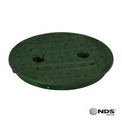 10 in. Round Valve Box Cover Only Water in Green