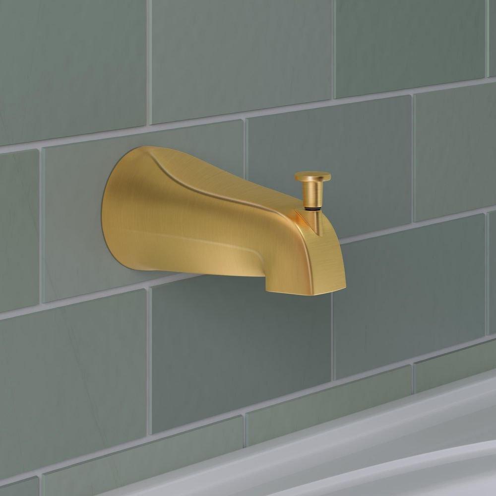 PROFLO&reg; Brushed Gold 5 in. Integrated Diverter Tub Spout - Slip Fit 