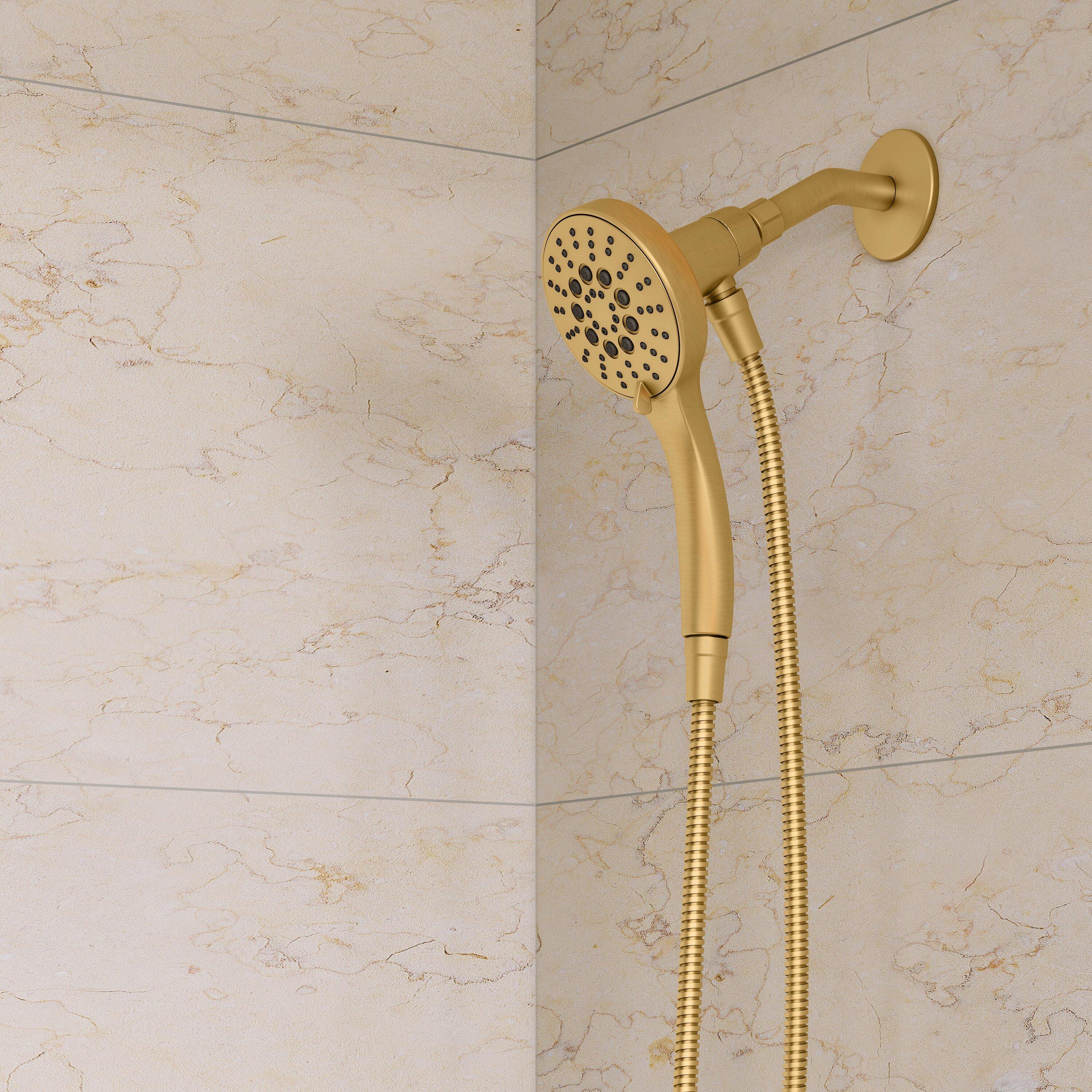 PROFLO&reg; Brushed Gold Multi Function Magnetic Hand Shower 