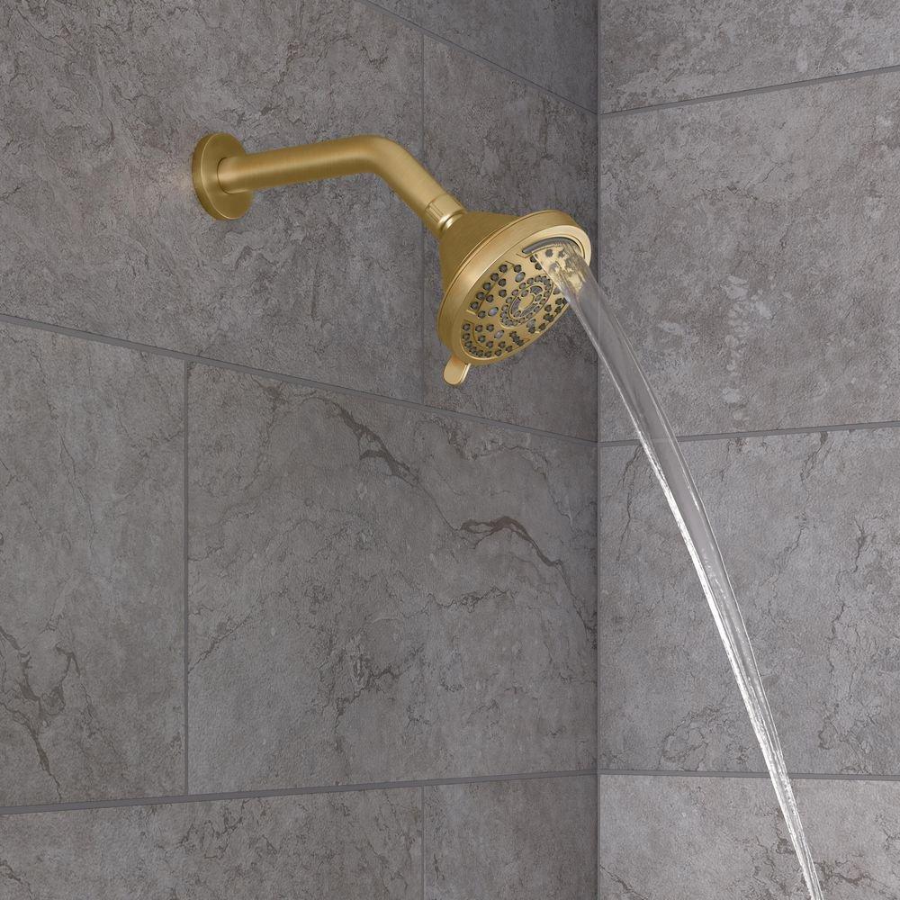 PROFLO&reg; Brushed Gold Multi Function Showerhead 