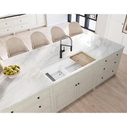 45 in. Undermount Quartz Double Bowl Workstation Kitchen Sink in Arctic Fox