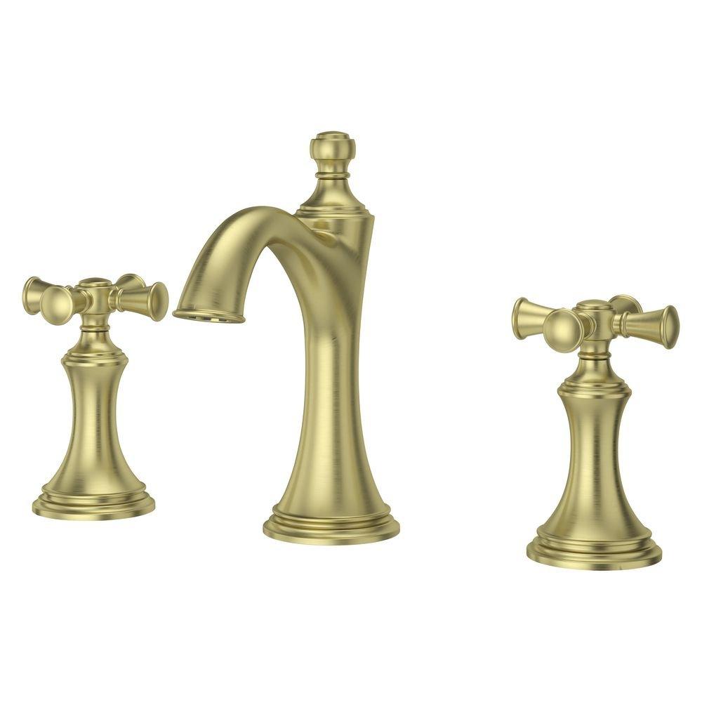 Tisbury 2-Handle Widespread 8" Cross Handle Faucet in Brushed Gold 