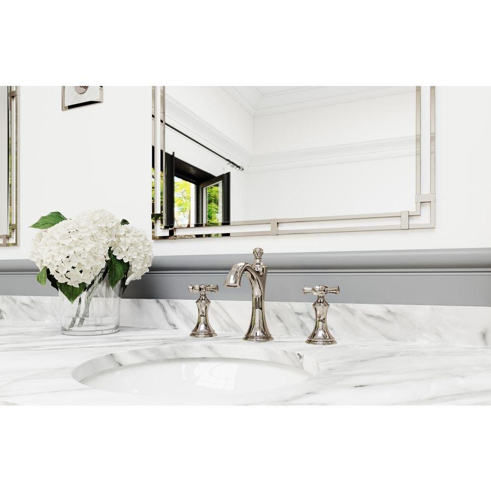 Tisbury 2-Handle Widespread 8" Cross Handle Faucet in Polished Nickel 