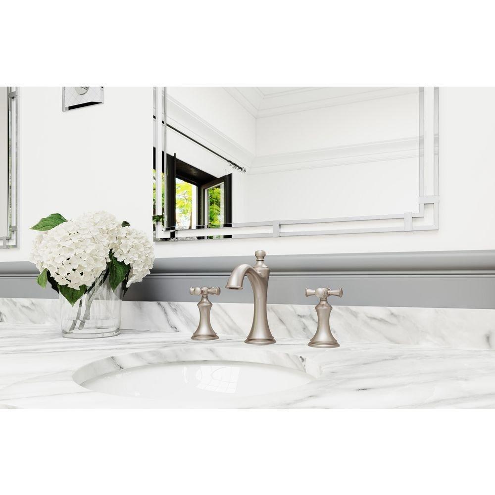 Tisbury 2-Handle Widespread 8" Cross Handle Faucet in Brushed Nickel 