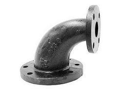 6 x 4 in. Flanged 125# Black Pressure Rated Cast Iron 90 Degree Elbow