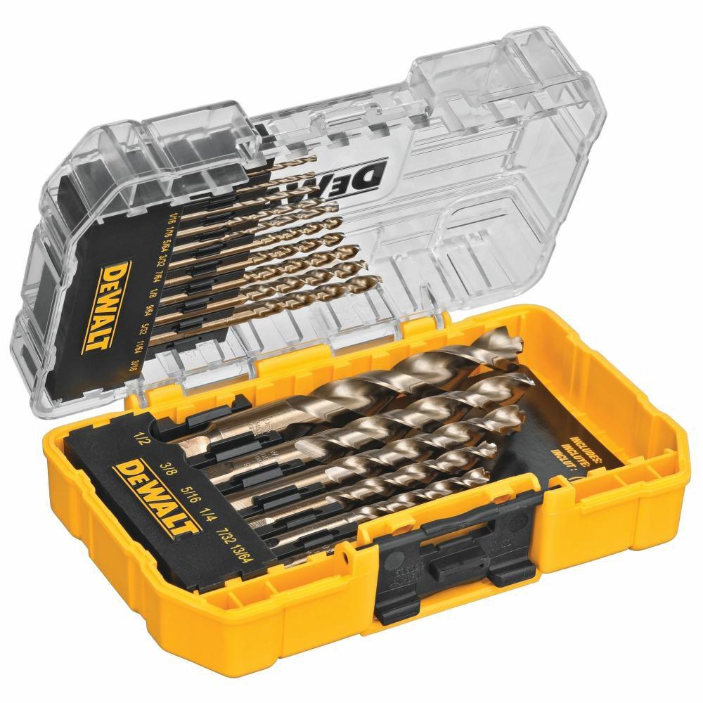 DEWALT Gold Ferrous Oxide 16-Piece Pilot Point Set with Tough Case 