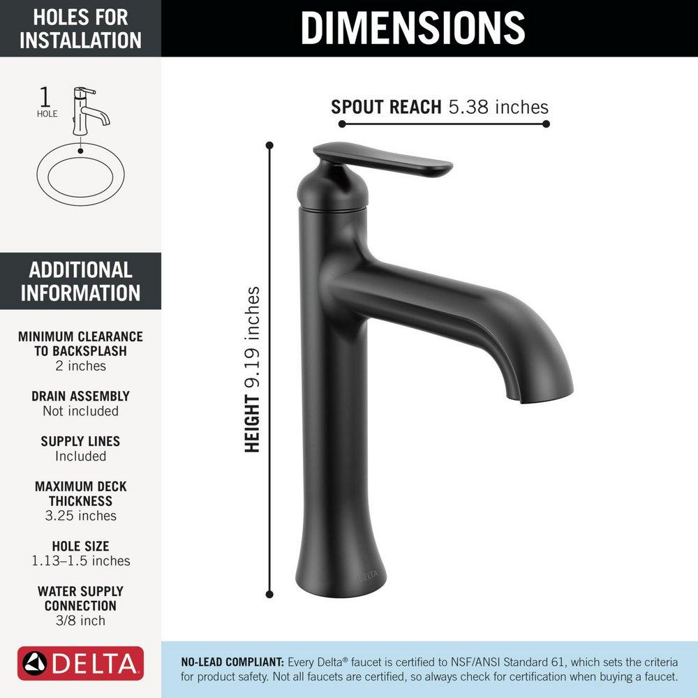 Delta Bonacci: Single Handle Mid-Height Bathroom Faucet 