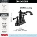 Delta Cassidy: Two Handle Centerset Bathroom Faucet 