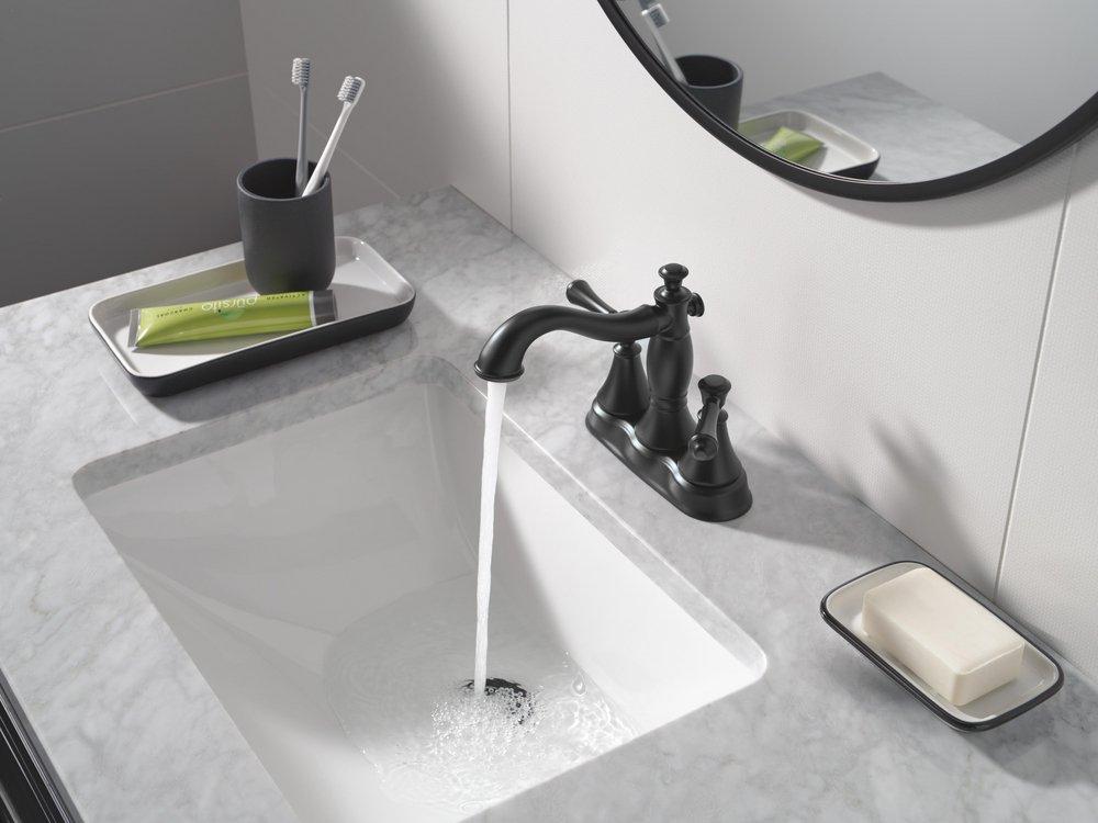 Delta Cassidy: Two Handle Centerset Bathroom Faucet 