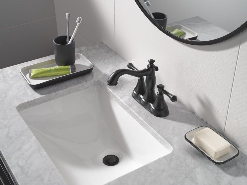 Delta Cassidy: Two Handle Centerset Bathroom Faucet 