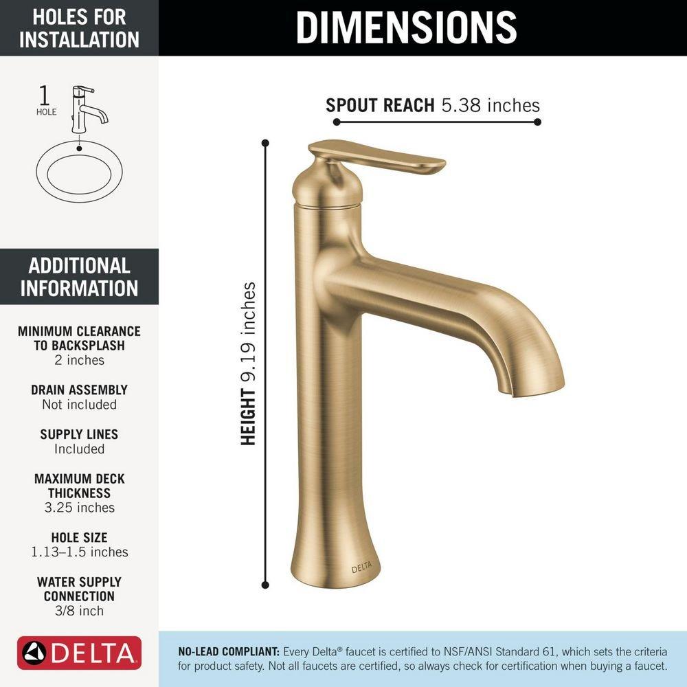 Delta Bonacci: Single Handle Mid-Height Bathroom Faucet 