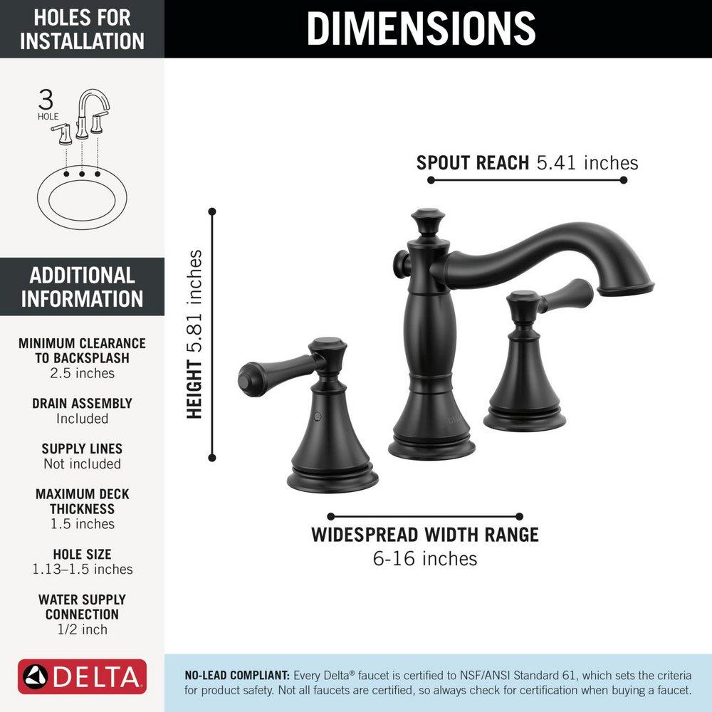 Delta Cassidy: Two Handle Widespread Bathroom Faucet 