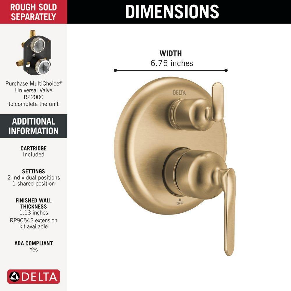 Delta Bonacci: 14 Series 3-Setting Integrated Diverter Trim 