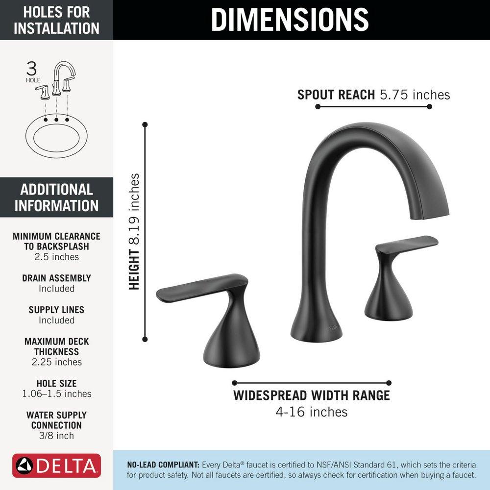 Delta Bonacci: Two Handle Widespread Bathroom Faucet 
