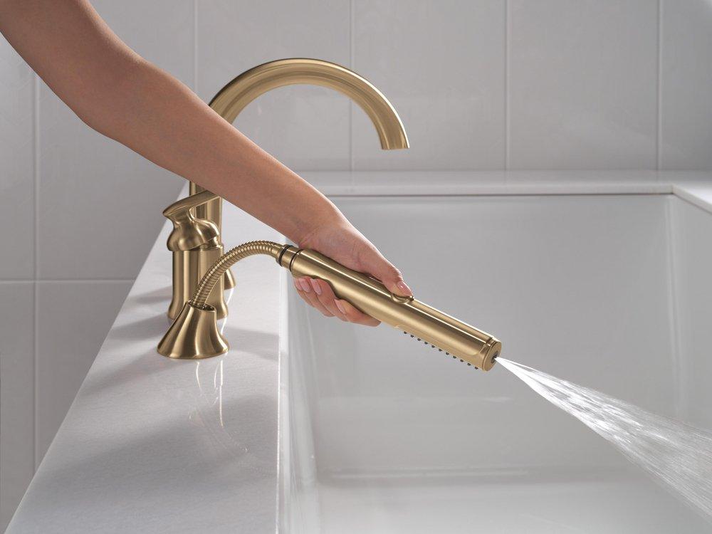 Delta Bonacci: Three Hole Roman Tub Trim with Hand Shower 