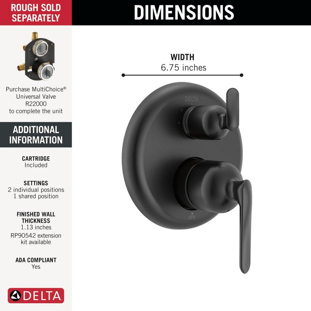 Delta Bonacci: 14 Series 3-Setting Integrated Diverter Trim 