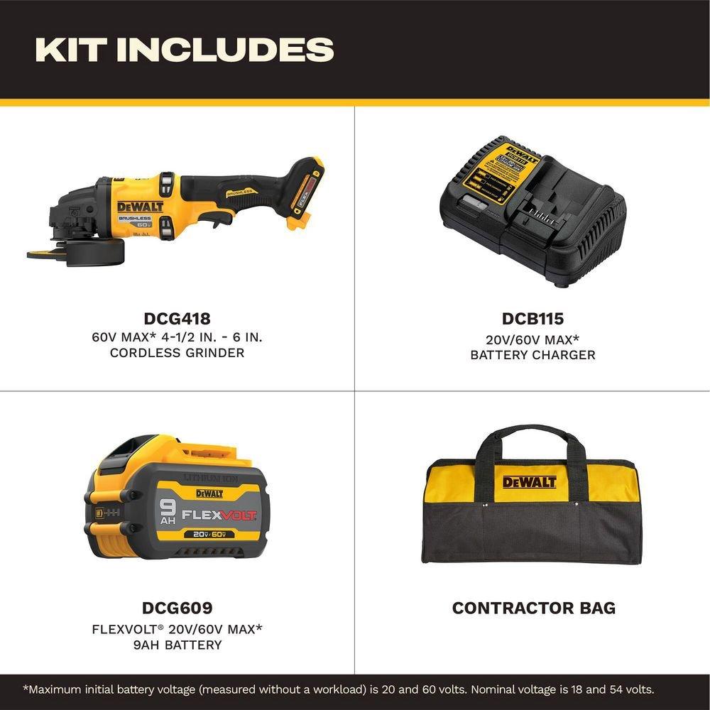 60V Max 4.5-6In Angle Grinder - Kit 