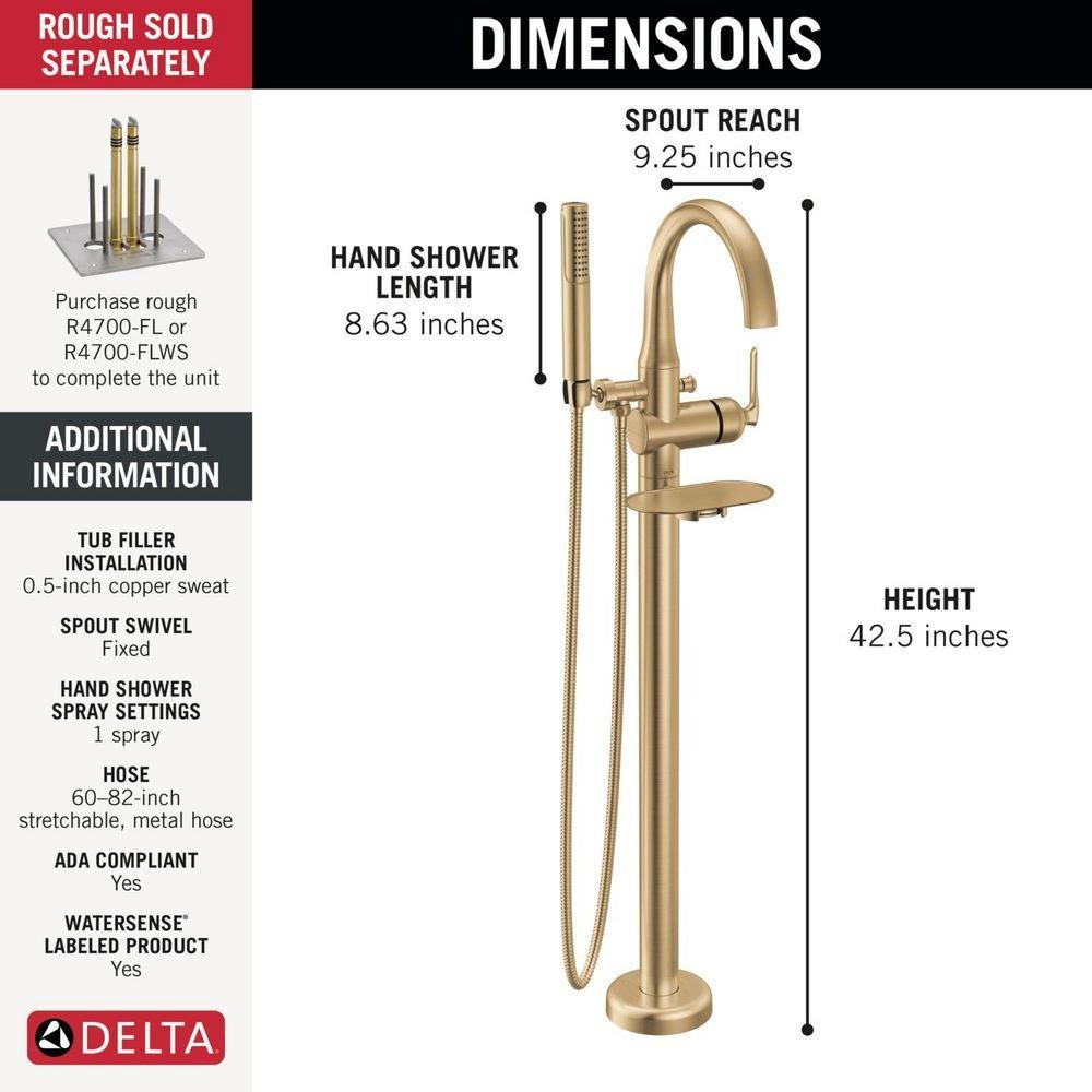 Delta Bonacci: Floor Mount Tub Filler Trim 
