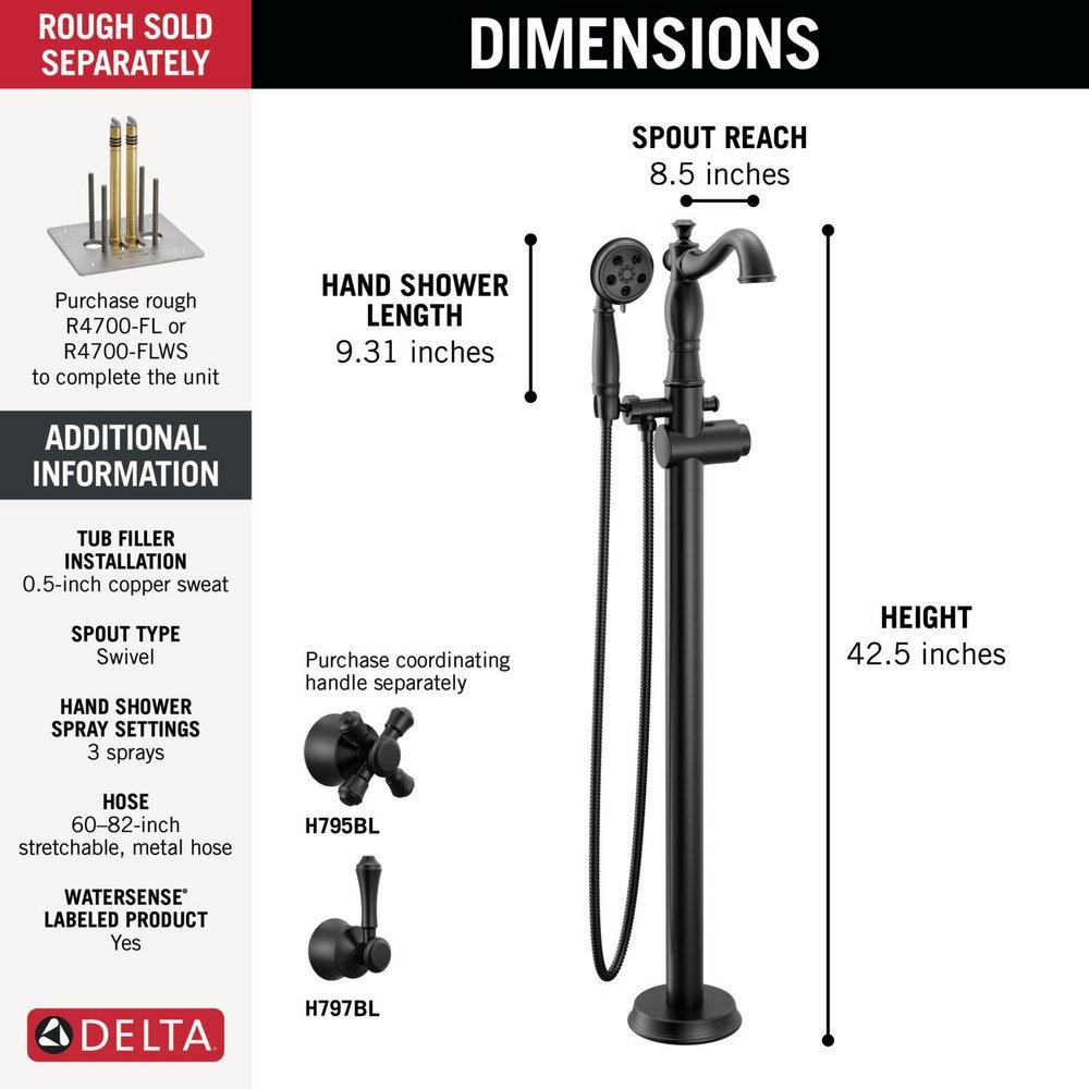 Delta Cassidy: Floor Mount Tub Filler Trim 