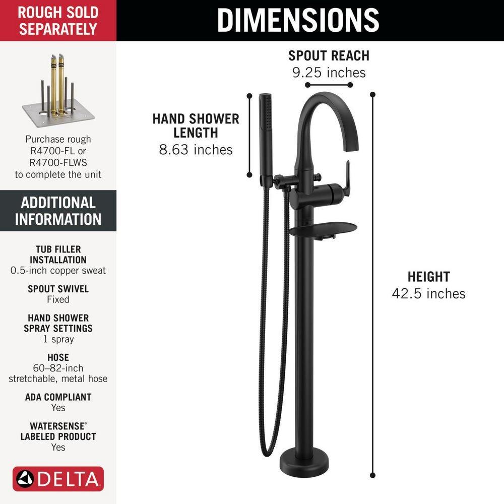 Delta Bonacci: Floor Mount Tub Filler Trim 