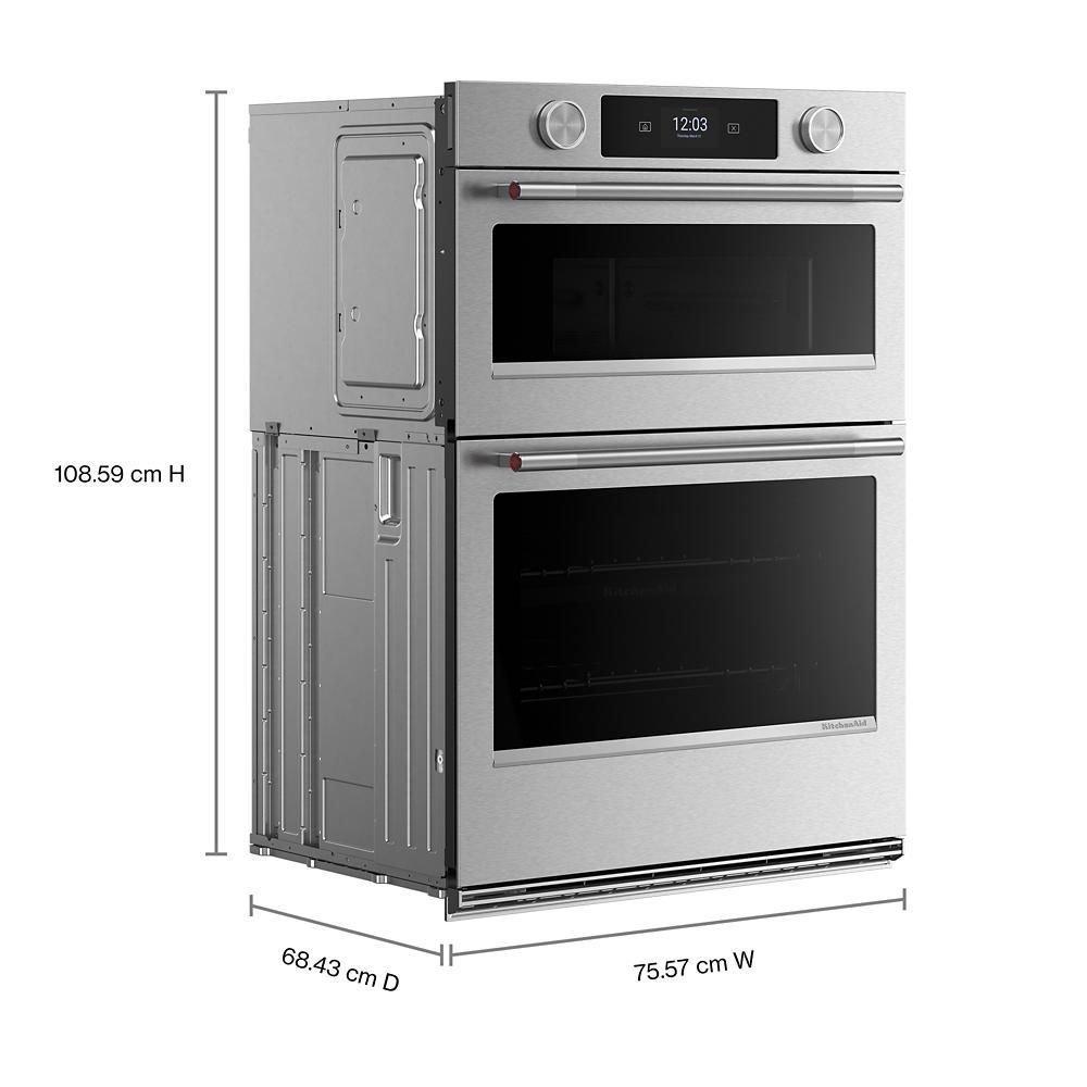 30" W Smart Combination Wall Oven and Microwave with Camera in PringShield Stainless Steel 
