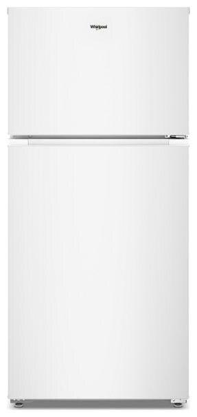 28" W 14.3 Cu Ft - Top Freezer Refrigerator with Smooth Front and Recessed Pocket Handles in White 