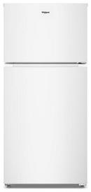 28" W 14.3 Cu Ft - Top Freezer Refrigerator with Smooth Front and Recessed Pocket Handles in White 