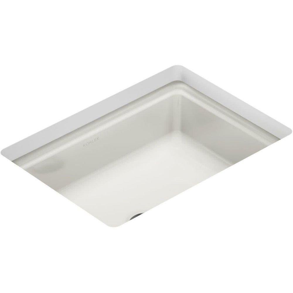 17 in. Undermount Rectangular Bathroom Sink in Dune 