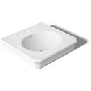 24 in. Pedestal/Console Rectangular Bathroom Sink in White 